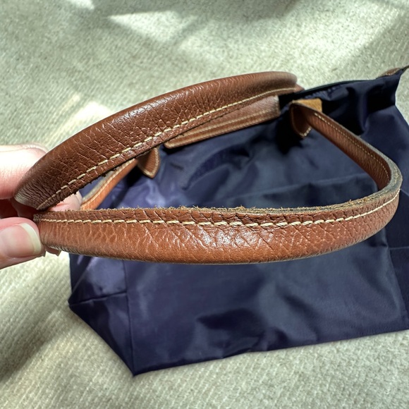 Longchamp Le Pliage Original, eggplant purple, medium w/ long handles - Picture 5 of 6